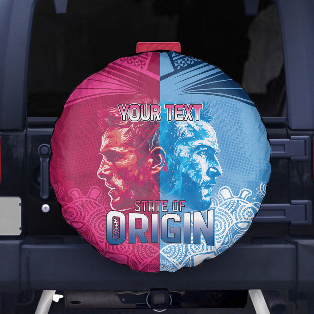 Custom New South Wales and Queensland Spare Tire Cover Rugby Mascot With Sporty Style