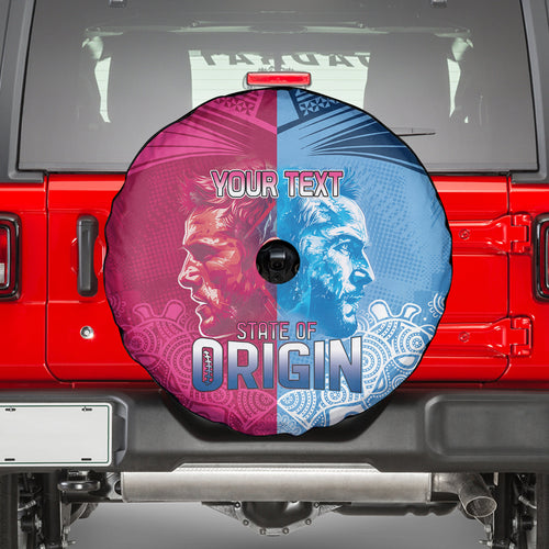 Custom New South Wales and Queensland Spare Tire Cover Rugby Mascot With Sporty Style