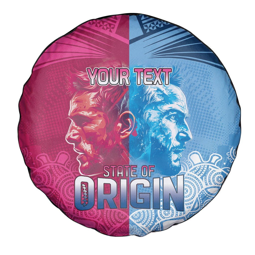 Custom New South Wales and Queensland Spare Tire Cover Rugby Mascot With Sporty Style