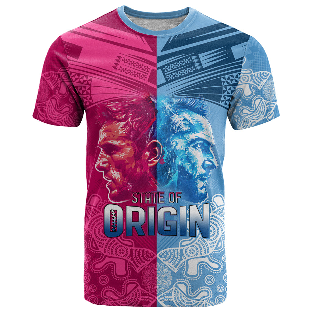 Custom New South Wales and Queensland T Shirt Rugby Mascot With Sporty Style