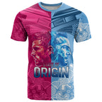 Custom New South Wales and Queensland T Shirt Rugby Mascot With Sporty Style