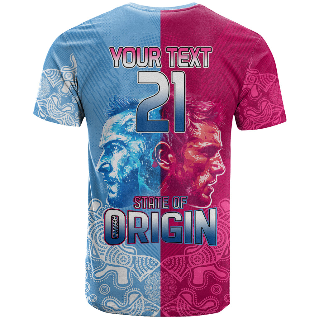 Custom New South Wales and Queensland T Shirt Rugby Mascot With Sporty Style