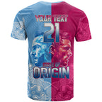 Custom New South Wales and Queensland T Shirt Rugby Mascot With Sporty Style