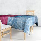 Custom New South Wales and Queensland Tablecloth Rugby Mascot With Sporty Style
