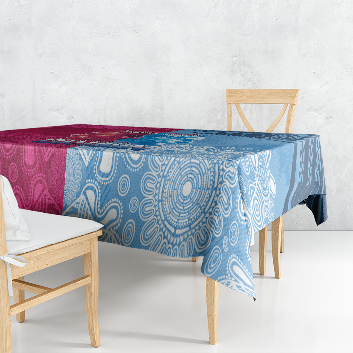 Custom New South Wales and Queensland Tablecloth Rugby Mascot With Sporty Style