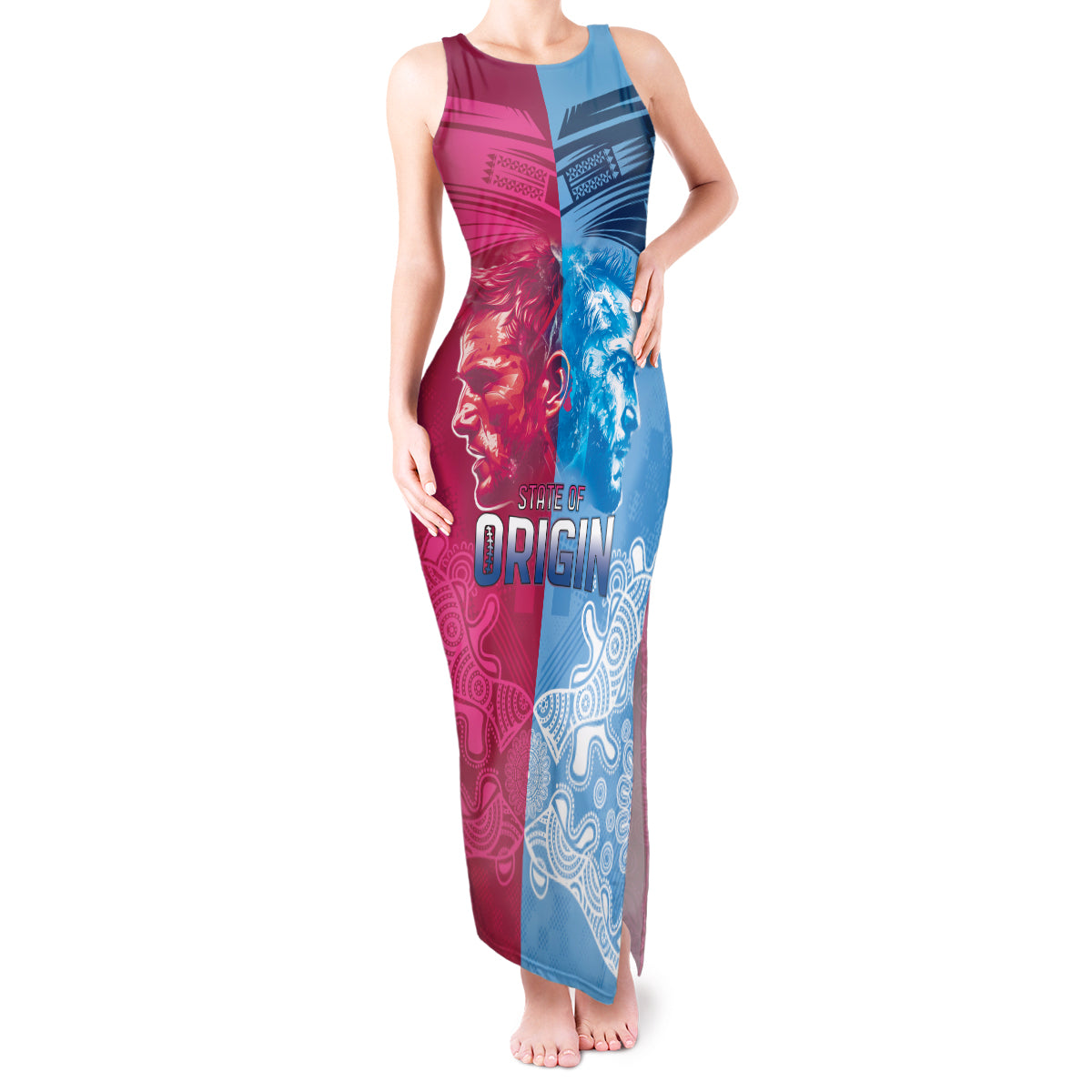 Custom New South Wales and Queensland Tank Maxi Dress Rugby Mascot With Sporty Style