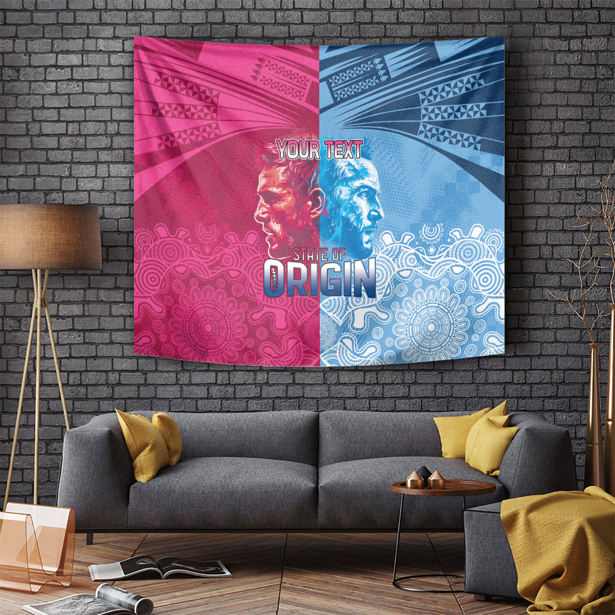 Custom New South Wales and Queensland Tapestry Rugby Mascot With Sporty Style