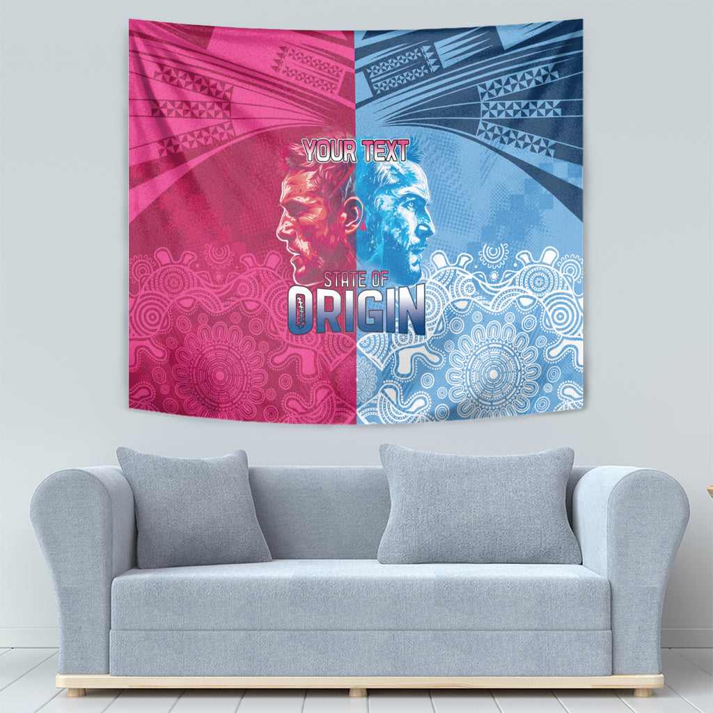 Custom New South Wales and Queensland Tapestry Rugby Mascot With Sporty Style