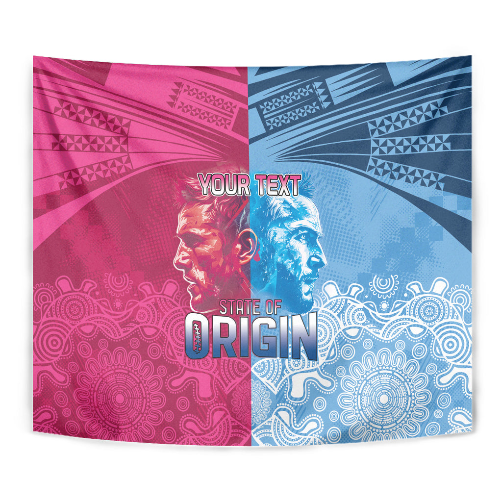 Custom New South Wales and Queensland Tapestry Rugby Mascot With Sporty Style
