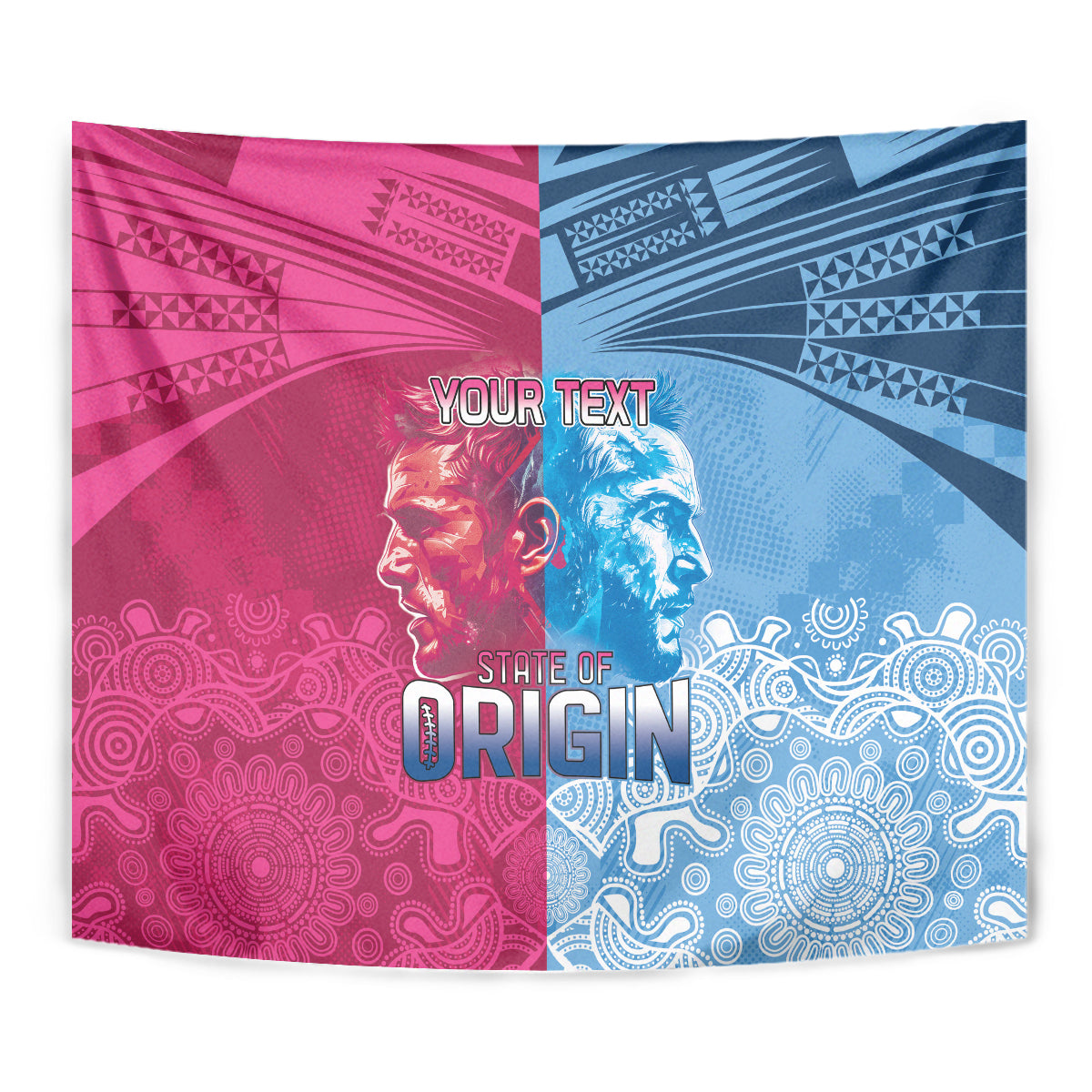 Custom New South Wales and Queensland Tapestry Rugby Mascot With Sporty Style