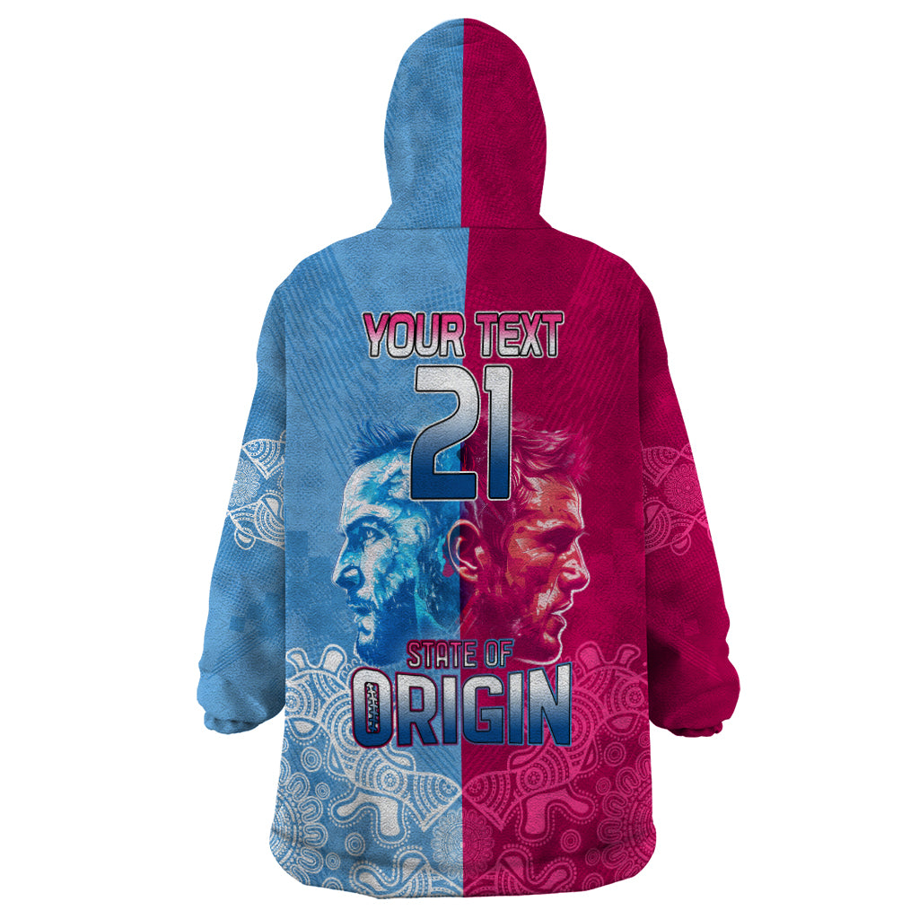 Custom New South Wales and Queensland Wearable Blanket Hoodie Rugby Mascot With Sporty Style