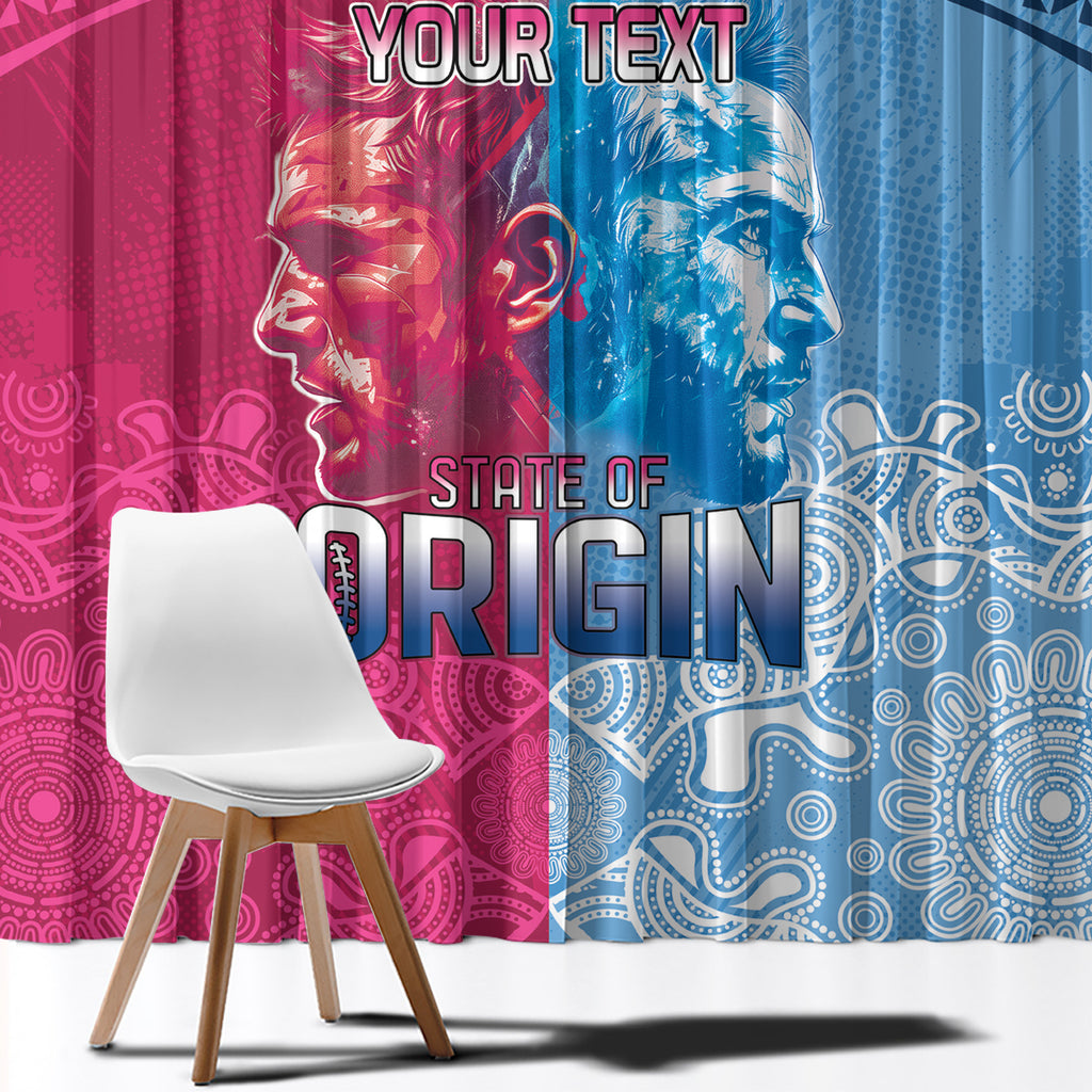 Custom New South Wales and Queensland Window Curtain Rugby Mascot With Sporty Style