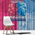 Custom New South Wales and Queensland Window Curtain Rugby Mascot With Sporty Style