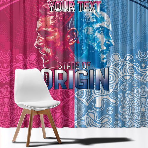 Custom New South Wales and Queensland Window Curtain Rugby Mascot With Sporty Style