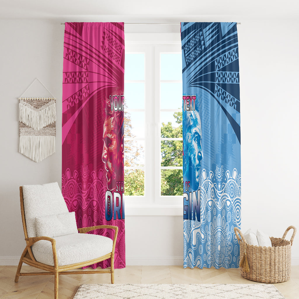 Custom New South Wales and Queensland Window Curtain Rugby Mascot With Sporty Style
