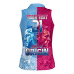 Custom New South Wales and Queensland Women Sleeveless Polo Shirt Rugby Mascot With Sporty Style