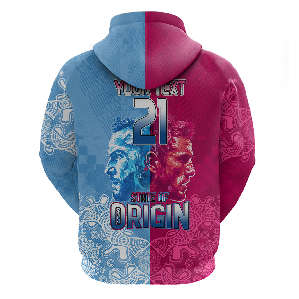 Custom New South Wales and Queensland Zip Hoodie Rugby Mascot With Sporty Style