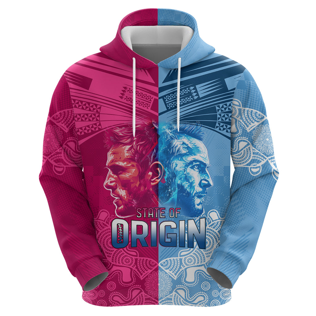 Custom New South Wales and Queensland Zip Hoodie Rugby Mascot With Sporty Style