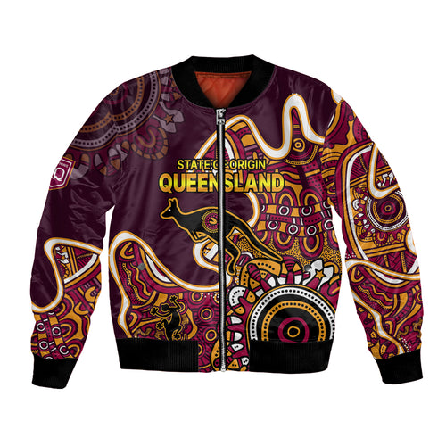 custom-text-and-number-queensland-rugby-bomber-jacket-state-of-origin-go-maroons-indigenous-tribal