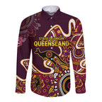 custom-text-and-number-queensland-rugby-long-sleeve-button-shirt-state-of-origin-go-maroons-indigenous-tribal
