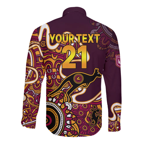 custom-text-and-number-queensland-rugby-long-sleeve-button-shirt-state-of-origin-go-maroons-indigenous-tribal
