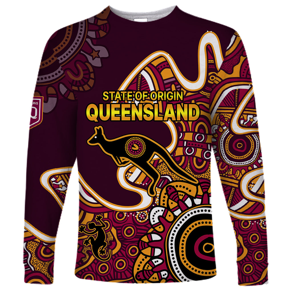 custom-text-and-number-queensland-rugby-long-sleeve-shirt-state-of-origin-go-maroons-indigenous-tribal