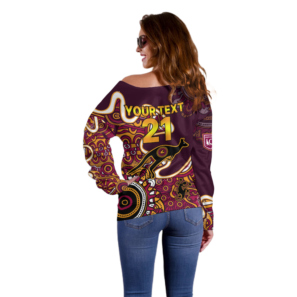 custom-text-and-number-queensland-rugby-off-shoulder-sweater-state-of-origin-go-maroons-indigenous-tribal