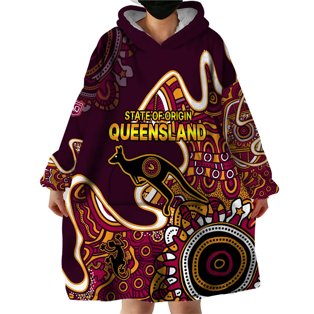 custom-text-and-number-queensland-rugby-wearable-blanket-hoodie-state-of-origin-go-maroons-indigenous-tribal