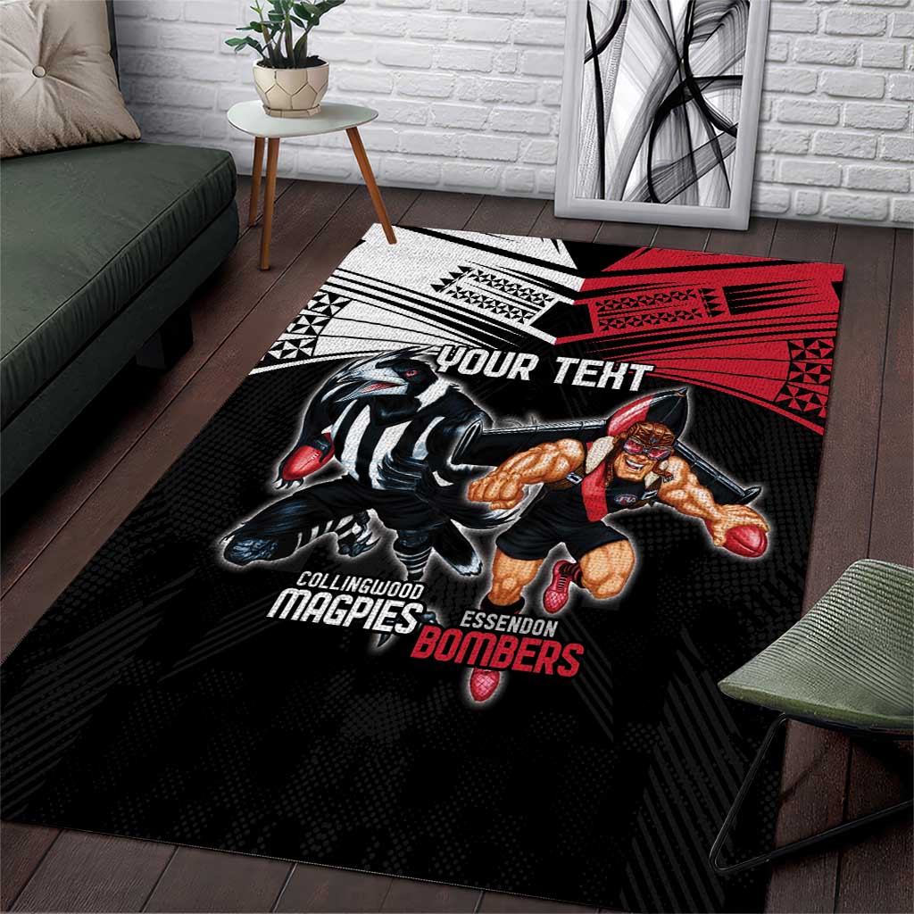 Custom Essendon and Collingwood Area Rug Together Sporty Style