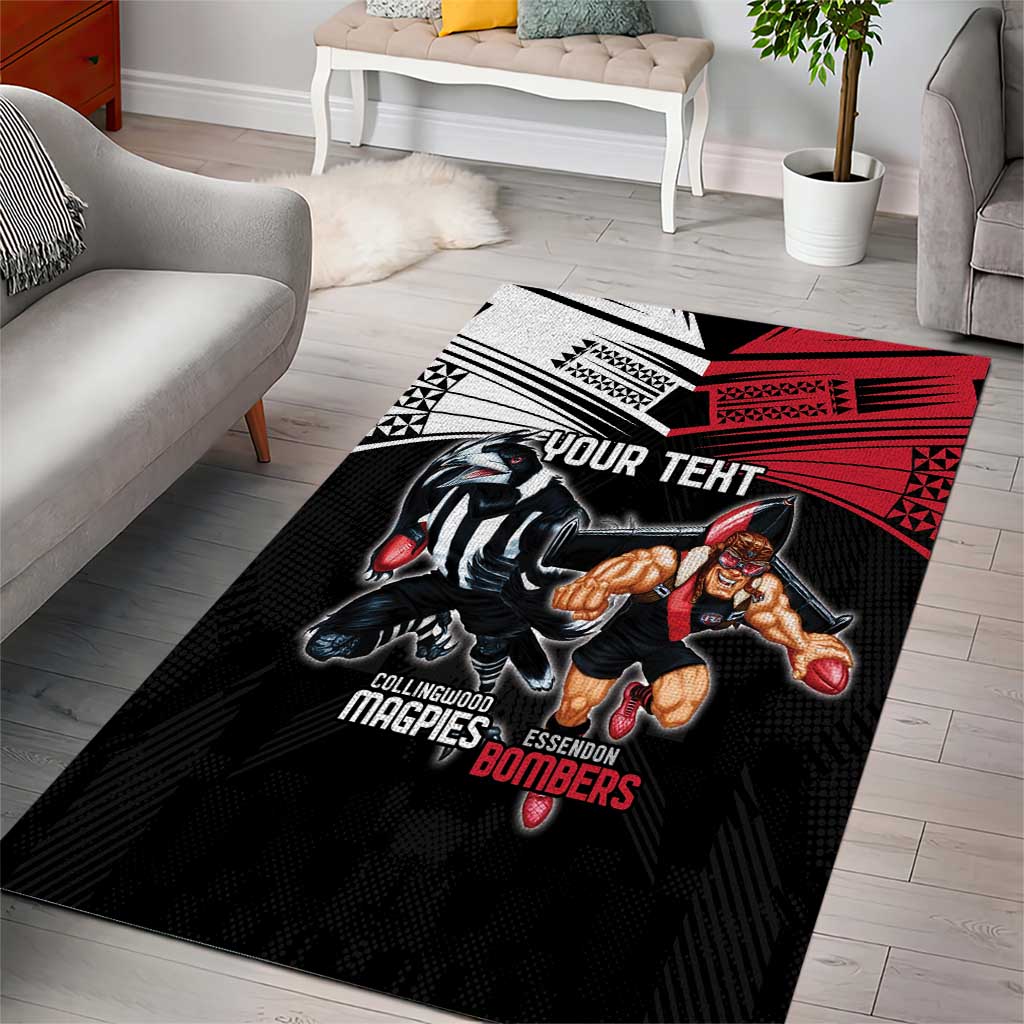 Custom Essendon and Collingwood Area Rug Together Sporty Style