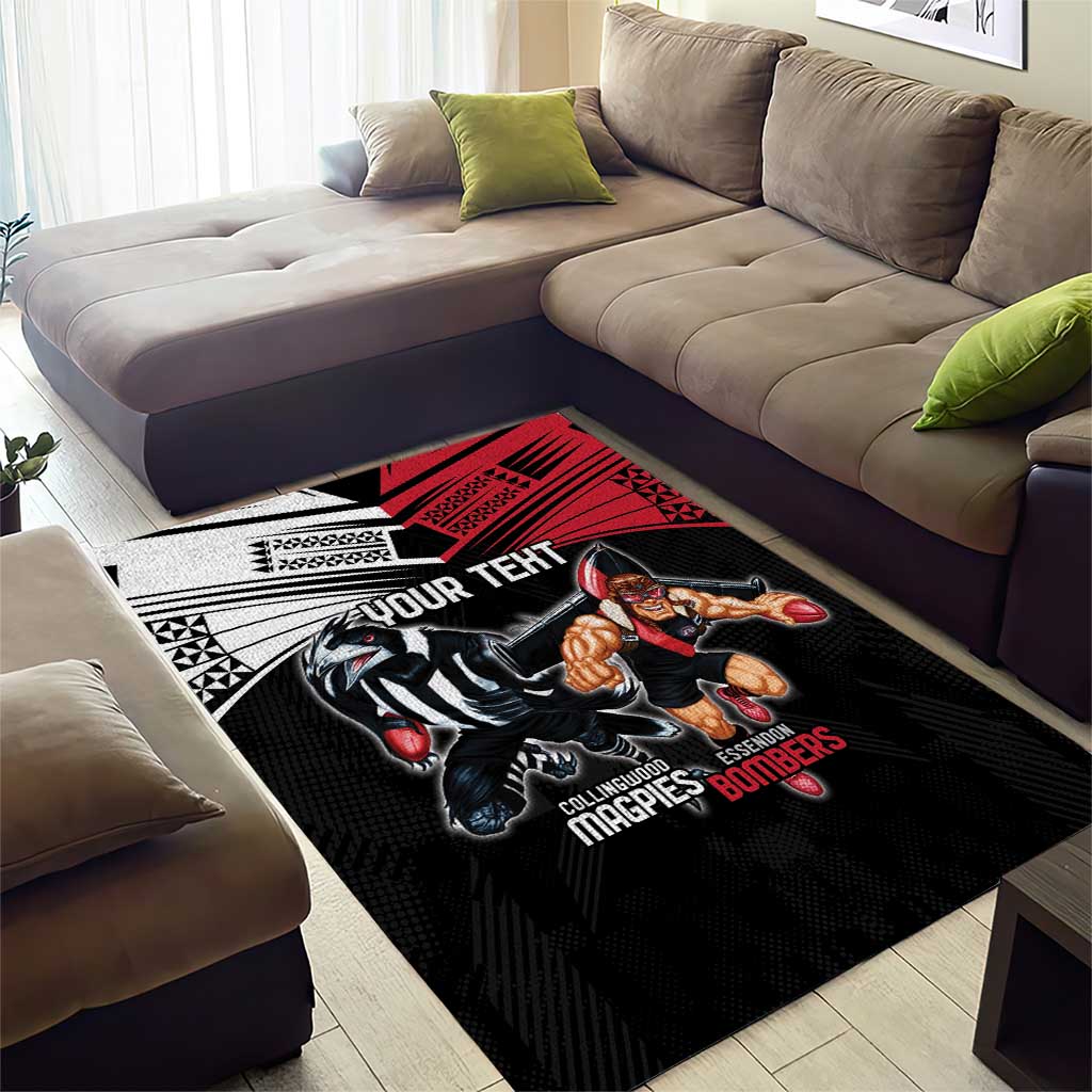 Custom Essendon and Collingwood Area Rug Together Sporty Style
