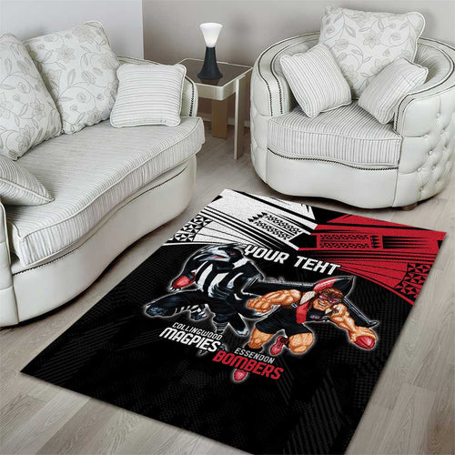 Custom Essendon and Collingwood Area Rug Together Sporty Style