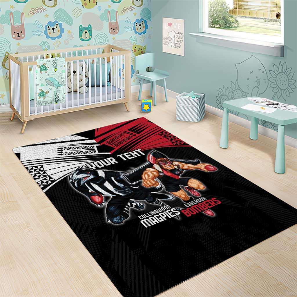 Custom Essendon and Collingwood Area Rug Together Sporty Style