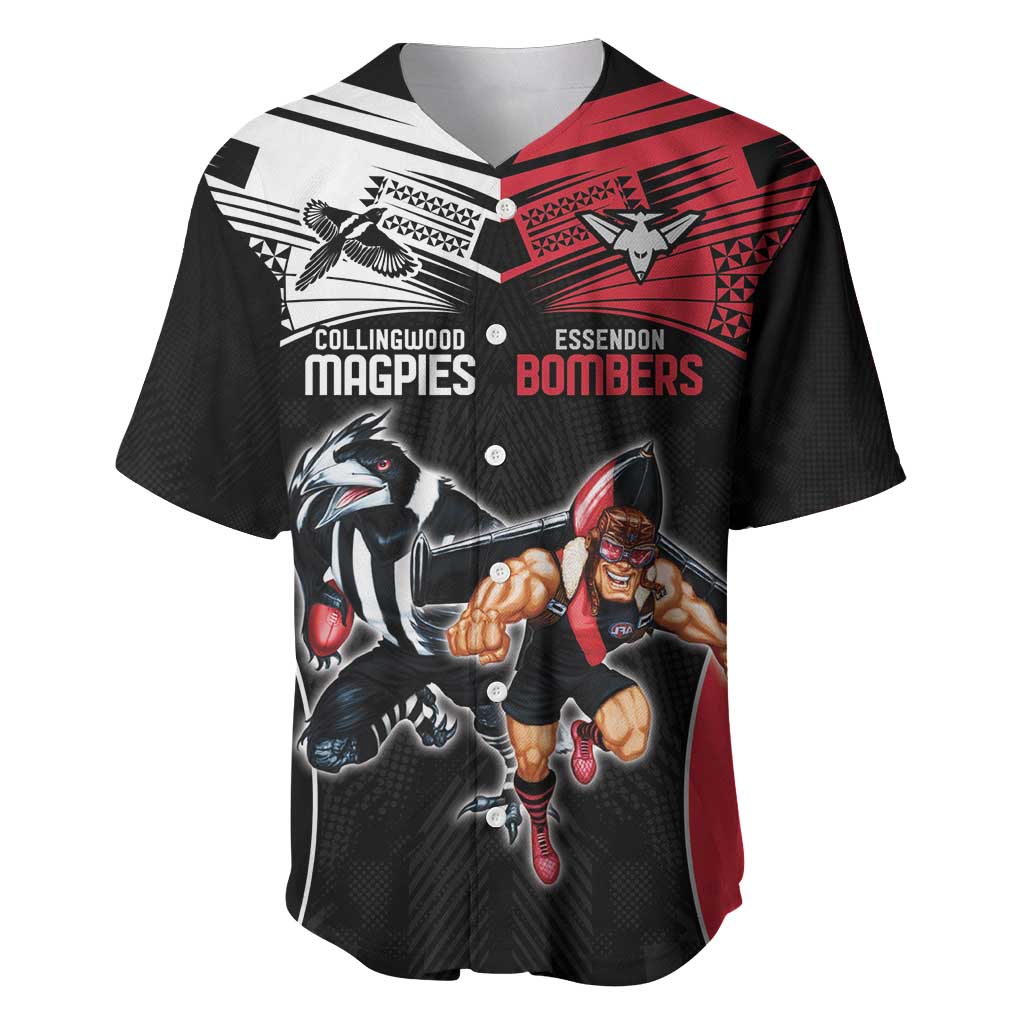 Custom Essendon and Collingwood Baseball Jersey Together Sporty Style