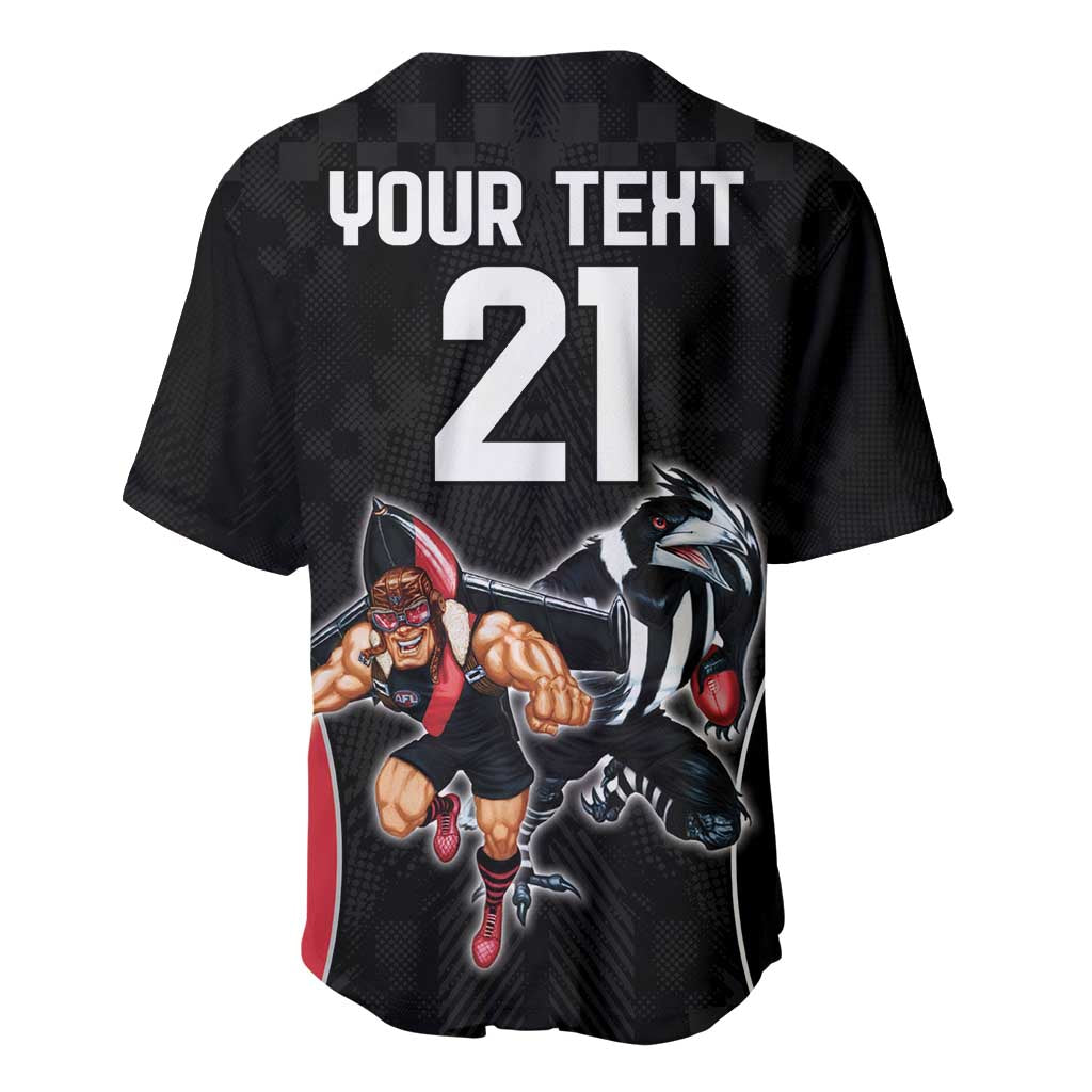 Custom Essendon and Collingwood Baseball Jersey Together Sporty Style