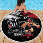 Custom Essendon and Collingwood Beach Blanket Together Sporty Style