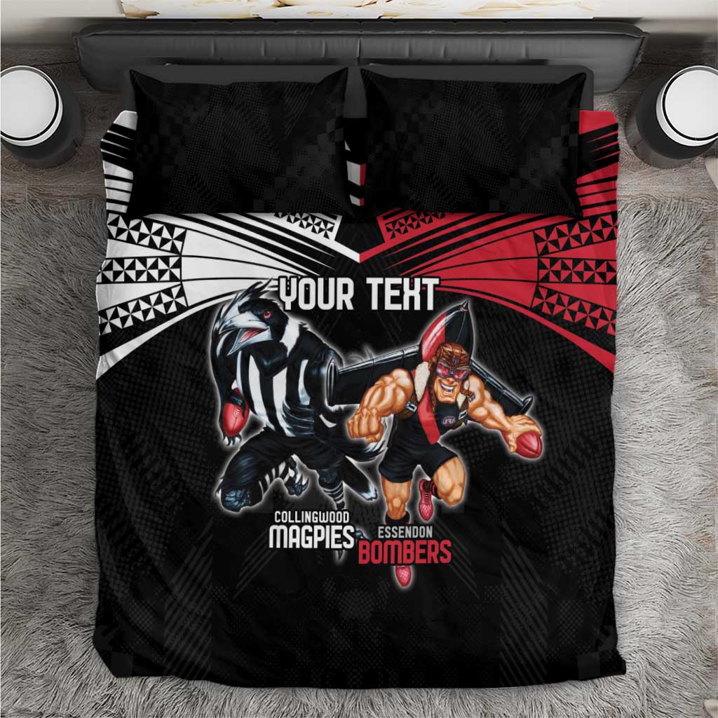 Custom Essendon and Collingwood Bedding Set Together Sporty Style