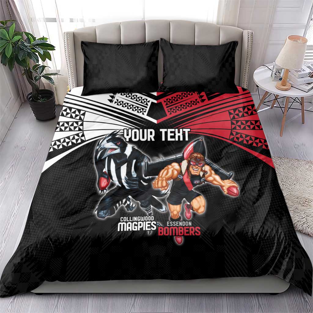 Custom Essendon and Collingwood Bedding Set Together Sporty Style