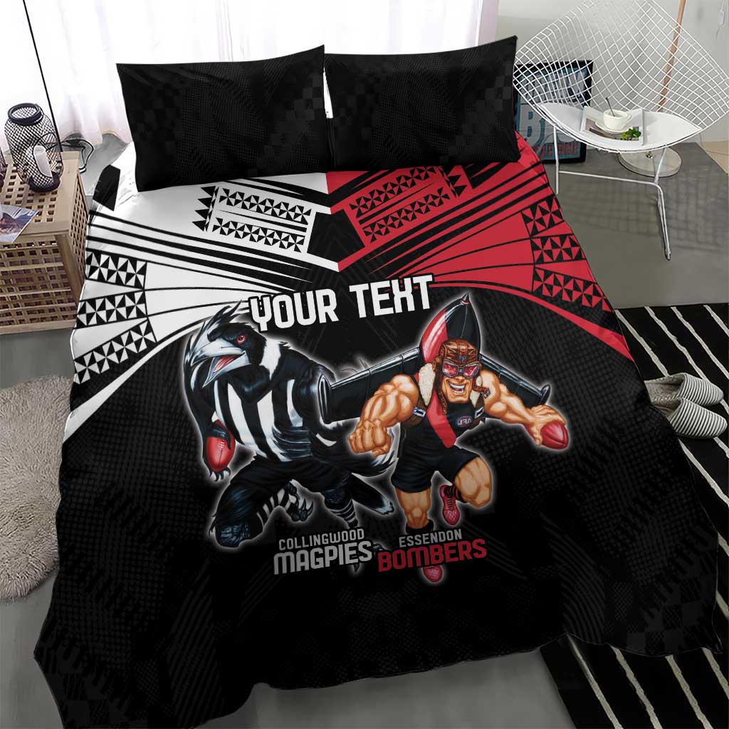 Custom Essendon and Collingwood Bedding Set Together Sporty Style