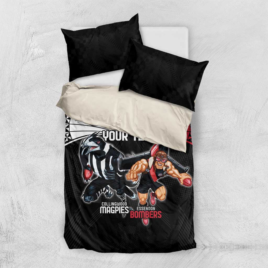 Custom Essendon and Collingwood Bedding Set Together Sporty Style