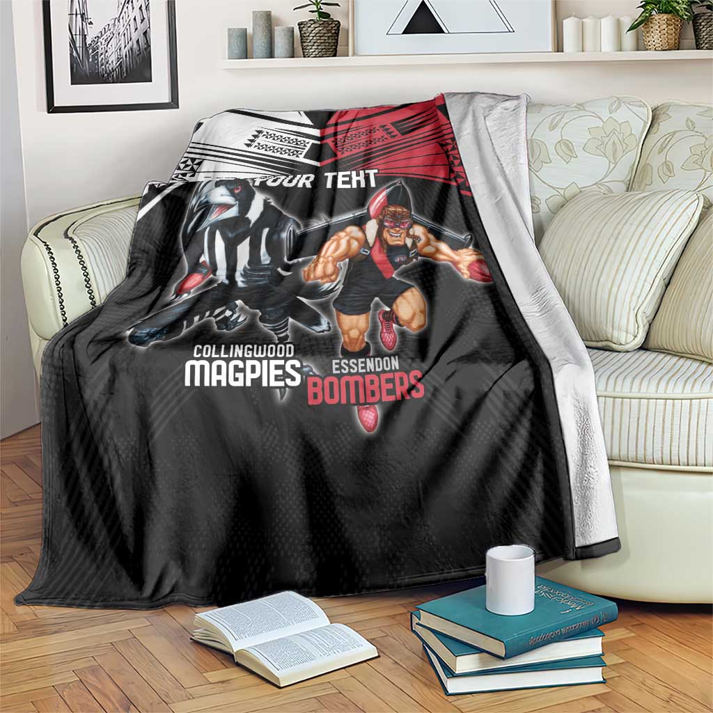 Custom Essendon and Collingwood Blanket Together Sporty Style