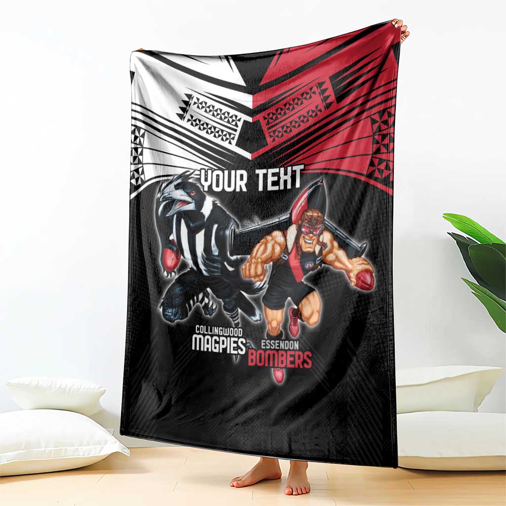 Custom Essendon and Collingwood Blanket Together Sporty Style