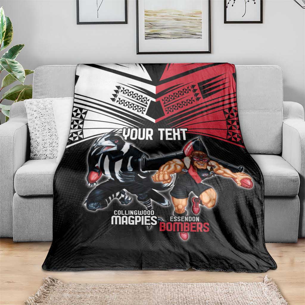 Custom Essendon and Collingwood Blanket Together Sporty Style