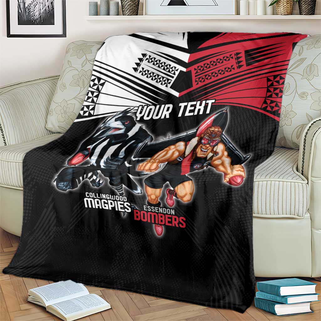Custom Essendon and Collingwood Blanket Together Sporty Style