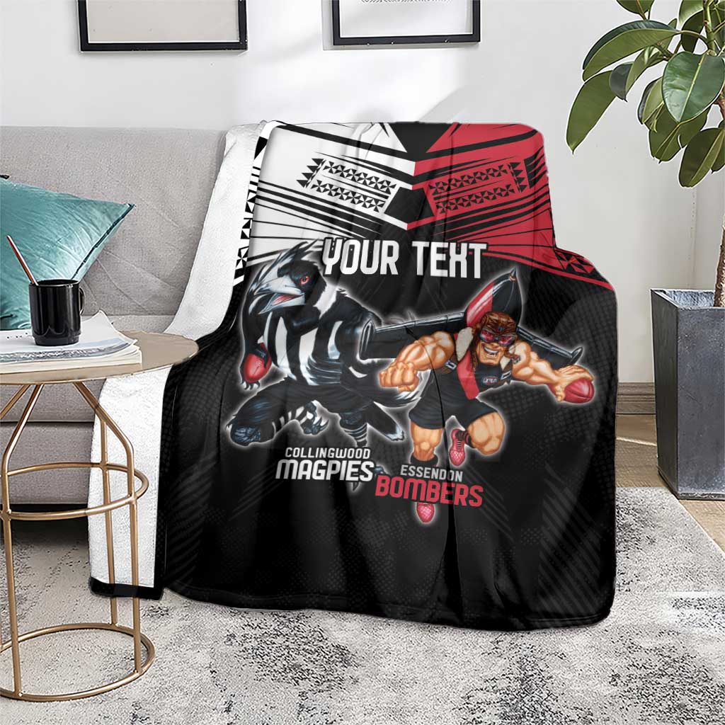 Custom Essendon and Collingwood Blanket Together Sporty Style