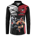 Custom Essendon and Collingwood Button Sweatshirt Together Sporty Style