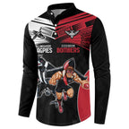 Custom Essendon and Collingwood Button Sweatshirt Together Sporty Style