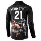Custom Essendon and Collingwood Button Sweatshirt Together Sporty Style