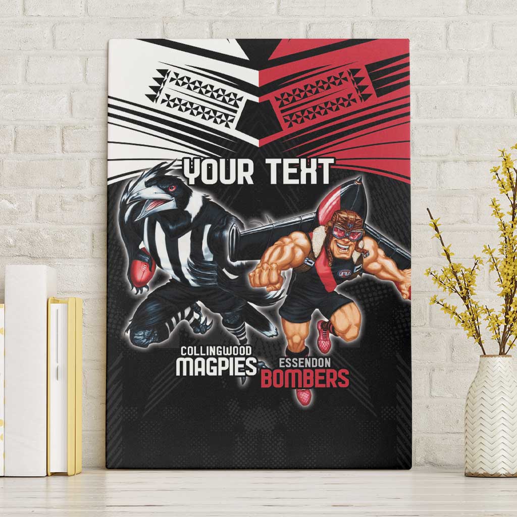 Custom Essendon and Collingwood Canvas Wall Art Together Sporty Style