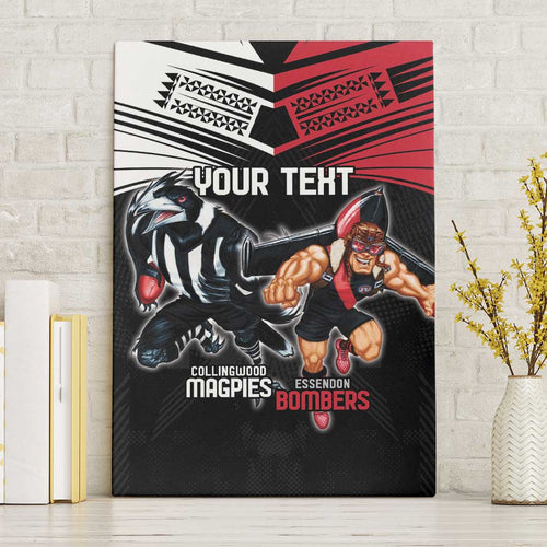 Custom Essendon and Collingwood Canvas Wall Art Together Sporty Style